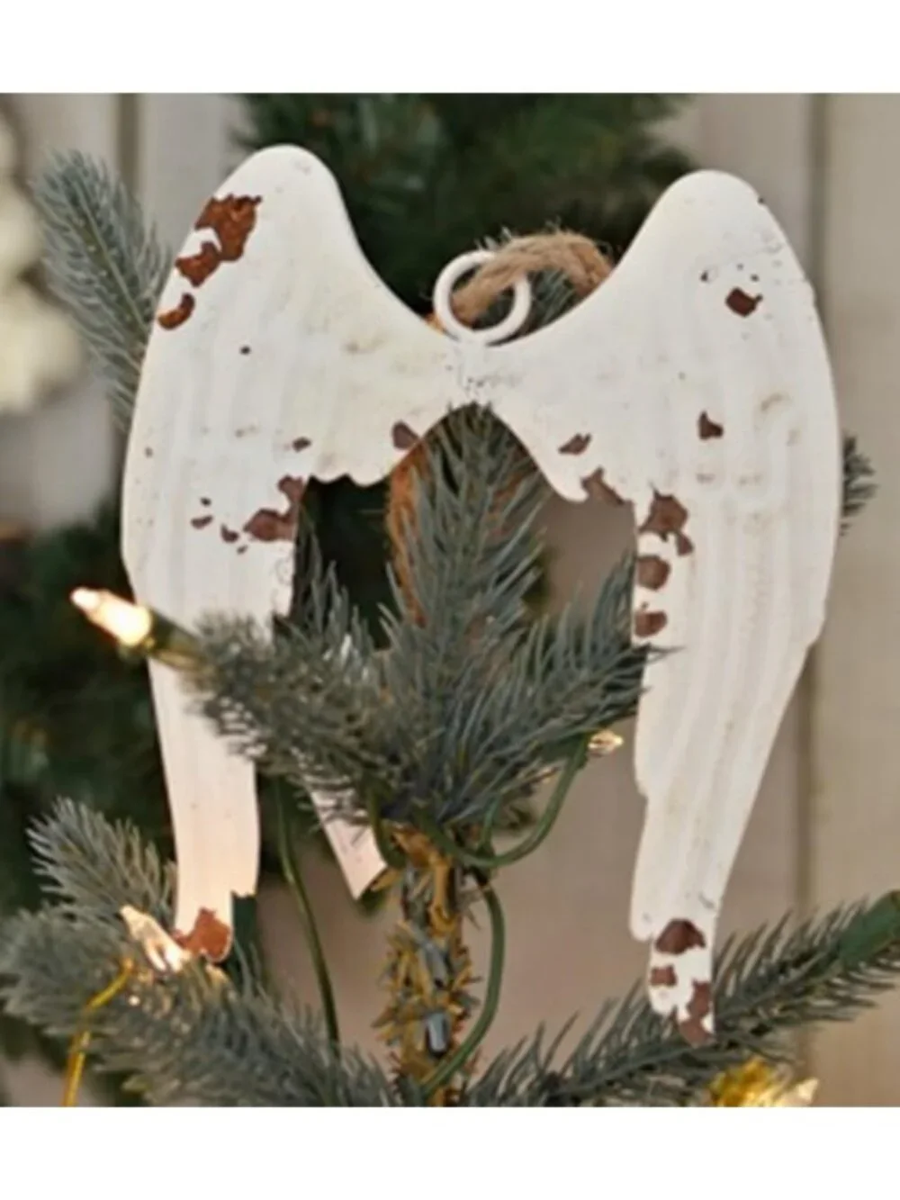 Vintage Shabby Chic Angel Wings | Set of 2 | 7x6 Inch Metal Distressed Decor